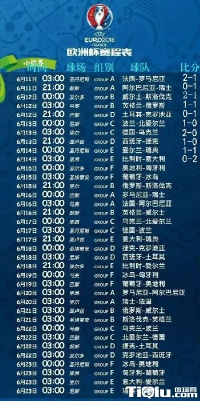 2016欧洲杯法国赛程表 2016欧洲杯法国比赛结果一览表-第1张图片-www.211178.com_果博福布斯